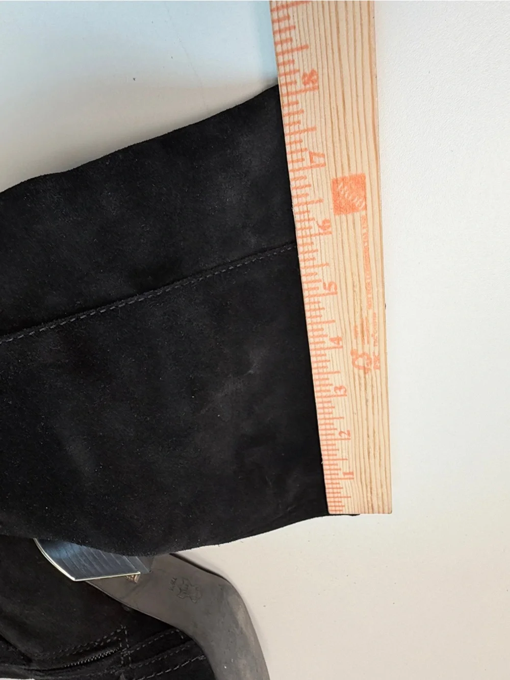 Tory Burch Black Suede leather Over The Knee Boots Gold Logo Block Heel 7.5